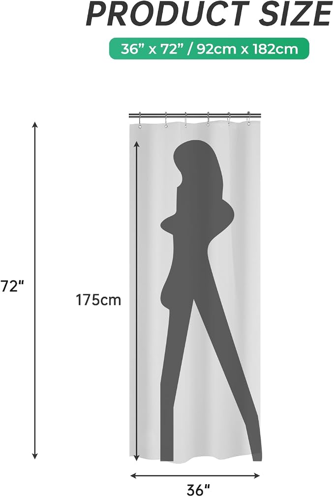 AmazerBath Plastic Small 36 x 72 Narrow Frosted, PEVA Cute Stall Shower Liner - Image 7