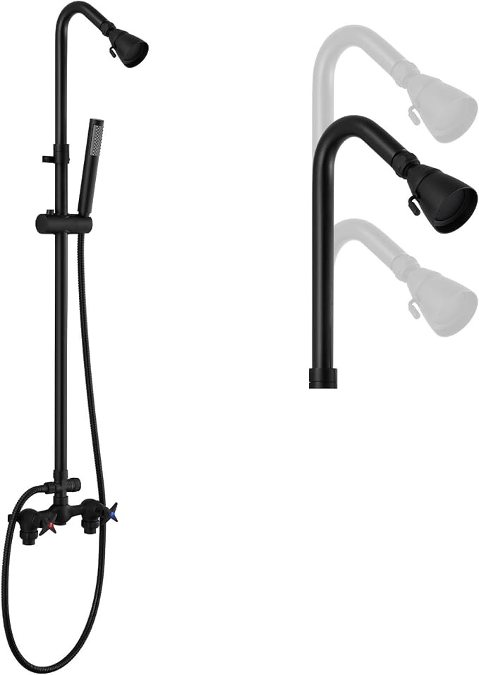 Matte Black Wall Mount Outdoor Shower Kit by cinwiny