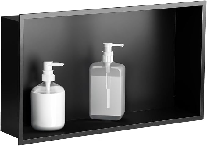 SaniteModar Shower Niche, Stainless Steel Shower Niche 12" X 24" No Tile Needed by SaniteModar