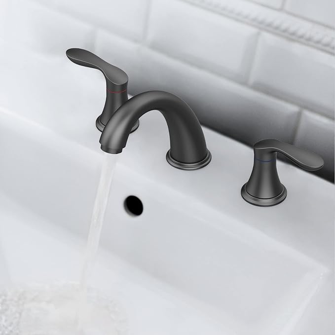 Bathroom Sink Faucet, Faucet for Bathroom Sink, Widespread Matte Black Bathroom - Image 4