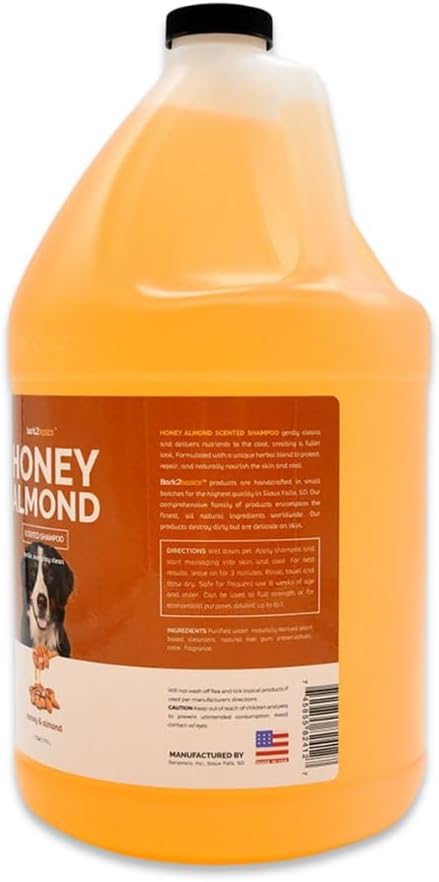 Bark2Basics Honey & Almond Dog Shampoo, 1 Gallon | Unique Herbal Blend - Image 2