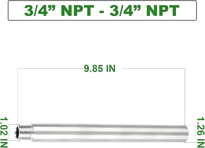 TAISHER 1PCS Stainless Steel Pipe Fittings, 3/4" NPT Male x 3/4" NPT Female - Image 4
