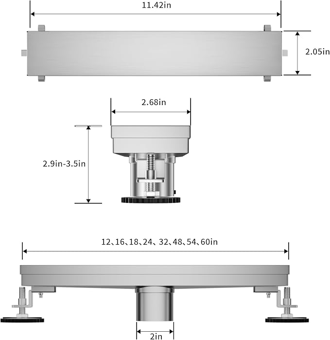 Linear Shower Drain, 304 Stainless Steel - Image 5