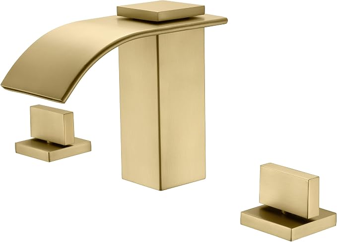 SUMERAIN Two Handle Roman Tub Faucet 3 Hole Waterfall Bathtub Faucet Brushed by SUMERAINFAUCETS