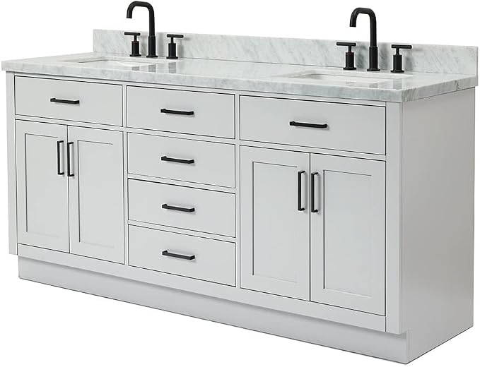 ARIEL Double Vanity 73" Grey - Image 9
