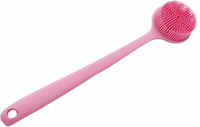 Silicone Body Scrubber, Long Handle Back Scrubber by CINLITEK