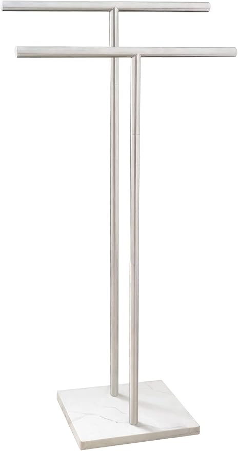 40 Inch Standing Towel Rack Double-T Shape Tall Bath Towel Sheet Holder by EADOT