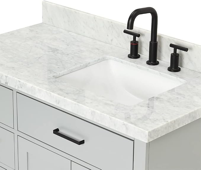ARIEL Hepburn 43 Inch Single Sink Bathroom Vanity in Gray, 1.5 Edge Italian - Image 6