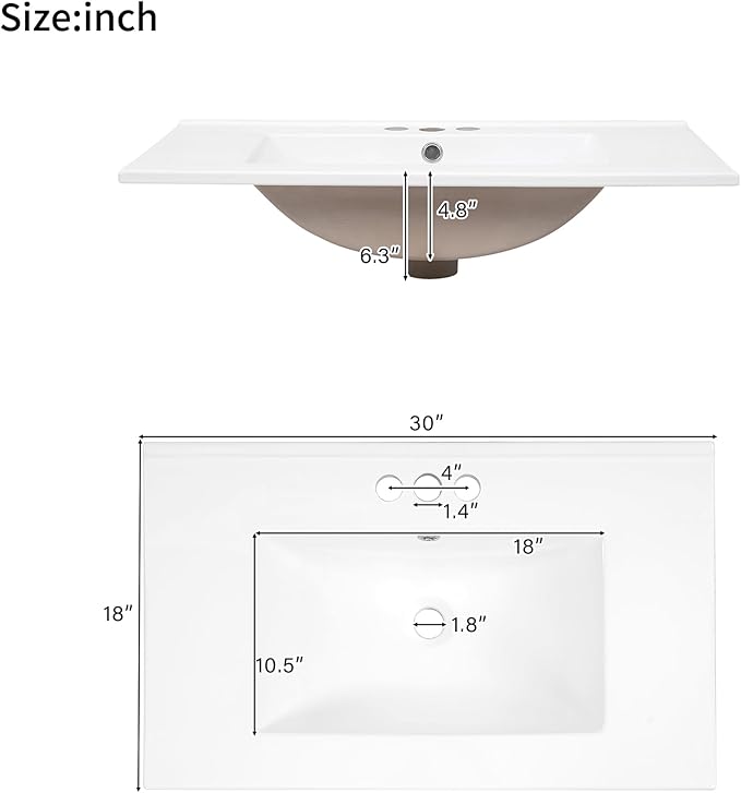 Harper & Bright Designs 30" Bathroom Vanity - Image 5