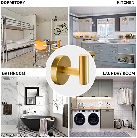 Vuzvuv 2-Pack Gold Wall-Mounted Towel Hooks, SUS304 Stainless Steel Waterproof - Image 4