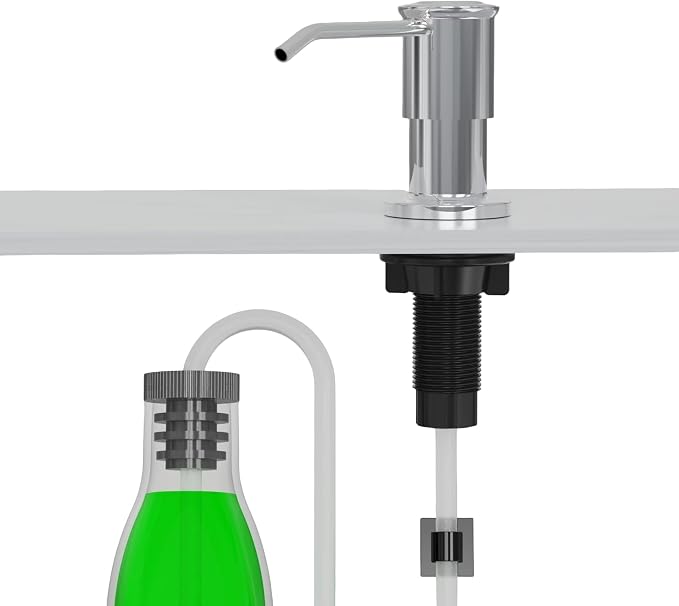 Soap Dispenser for Kitchen Sink, Chrome Built in Soap Dispensers, Stainless by TNDIRUL