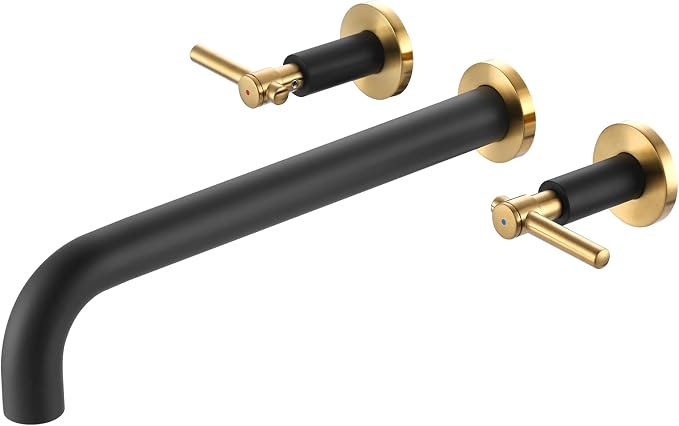 Wall Mount Tub Filler Bath Tub Faucet High Flow Bathtub Faucets Two Handles by ALEASHA