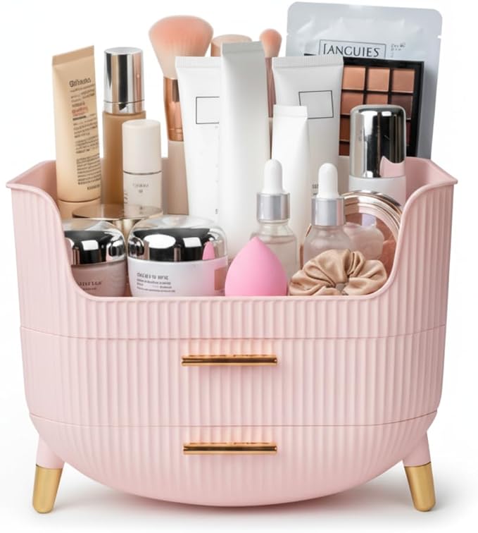 Makeup Organizer with Drawers, Skincare Storage Box by HALAFE
