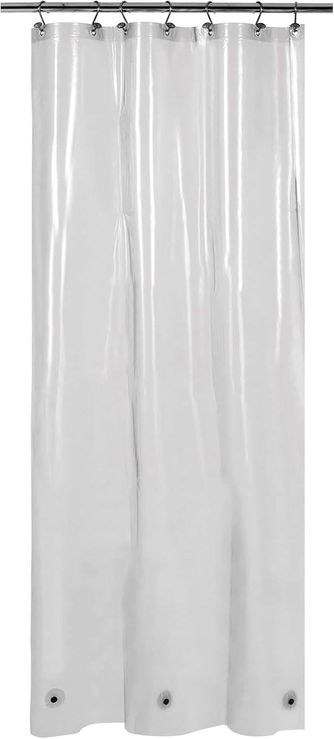Barossa Design Clear Black Stall Shower Curtain Liner - Image 8