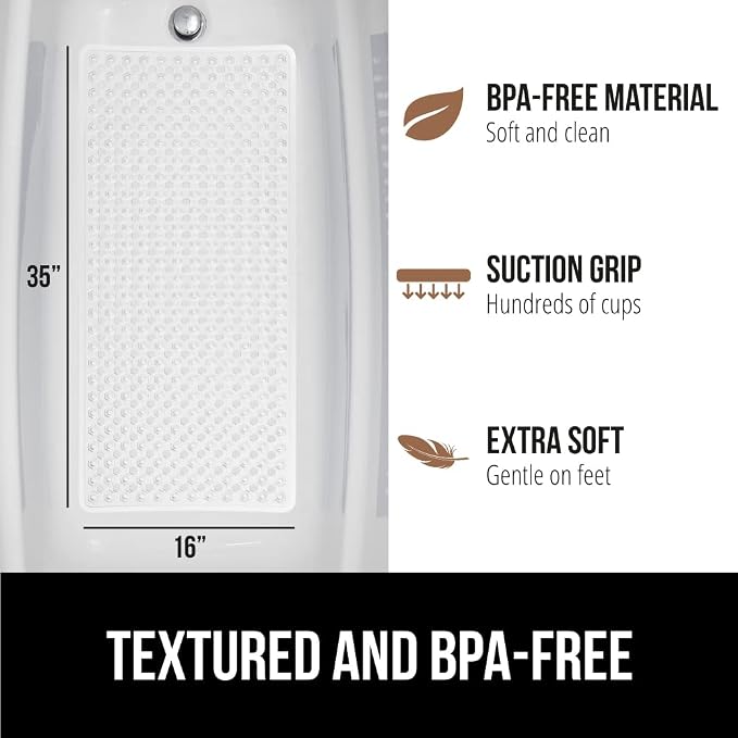 GORILLA GRIP Patented Bath Tub Shower Mat, 2 Pack, Machine Washable Bathtub - Image 5