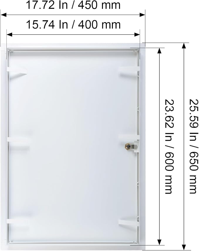16" x 24" Lockable White Metal Access Panel. Service Shaft Door Panel - Image 5