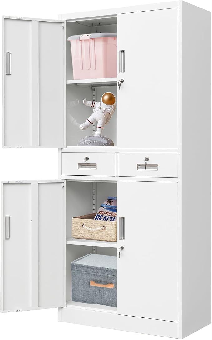 Metal Storage Cabinet, 71 Inch Tall Metal Storage Cabinet by YEEZER