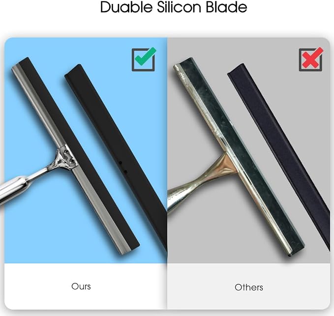 Shower Squeegee for Glass Doors Stainless Steel - Image 5