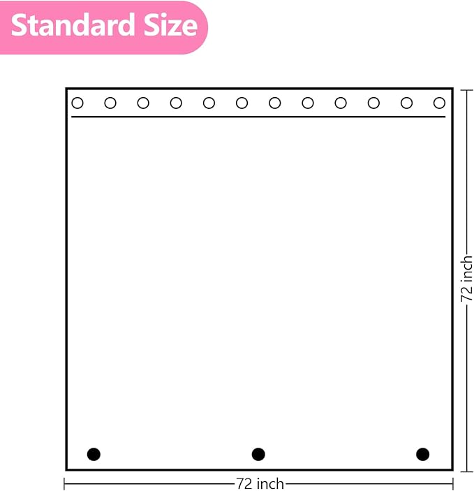 Dreamy Pink Glitter PEVA Shower Curtain, Waterproof Plastic Sparkle Shower - Image 7