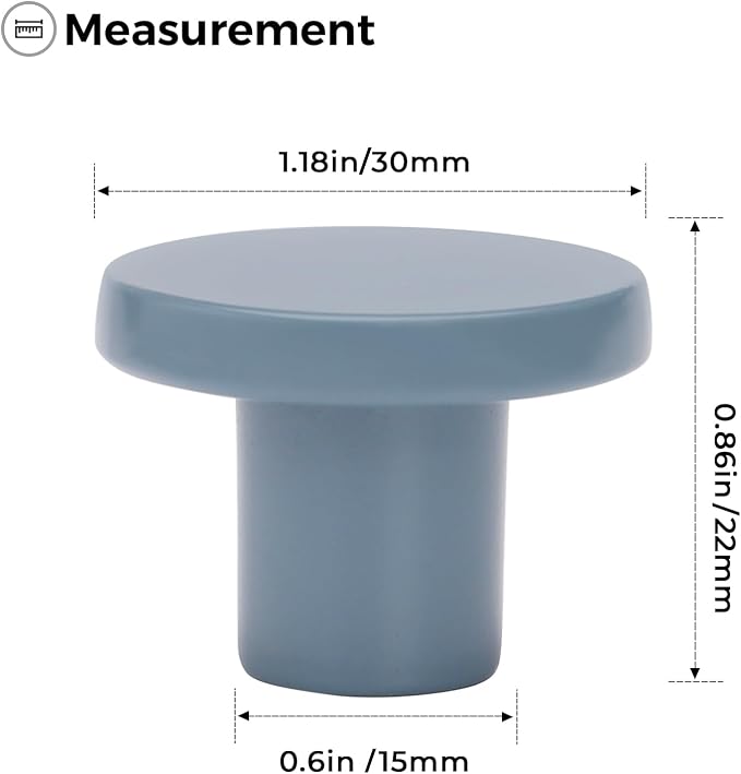 Ravinte 1 Pack Cabinet Knobs Light Blue Kitchen Cabinet Knobs Round Dresser - Image 3