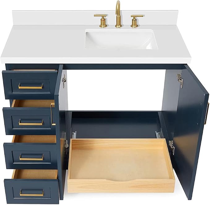 ARIEL Taylor 43 Inch Blue Bathroom Vanity - Image 4