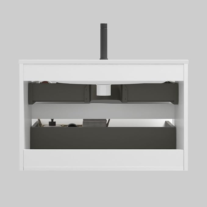 30" Bathroom Vanity with Sink, Modern Floating Vanity with Double Soft Closing - Image 8