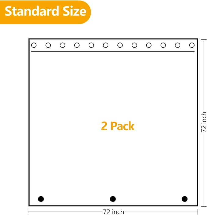 2-Pack Waterproof Fabric Shower Curtain Liner, Washable Cloth Shower Liner - Image 7