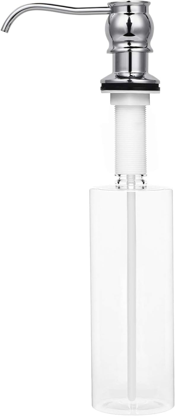 Samodra Kitchen Sink Soap/Lotion Dispenser, Brass Pump Head Chrome Finish 12 OZ - Image 5