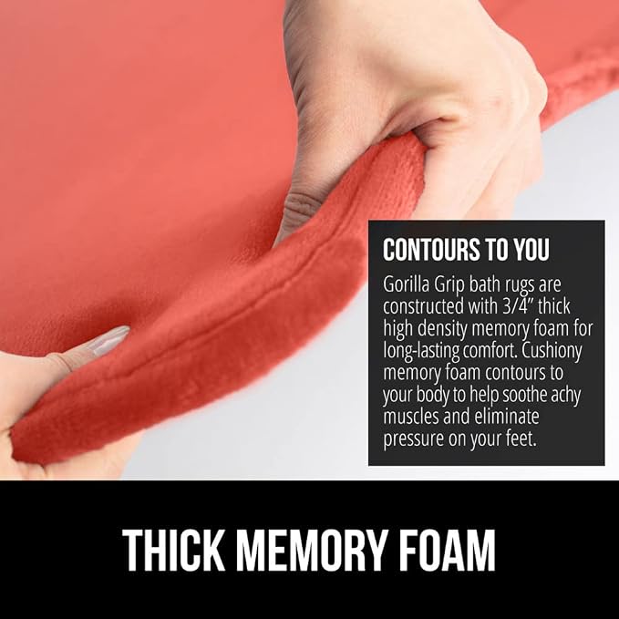 GORILLA GRIP Memory Foam Bath Mat, Soft Absorbent Velvet Bathroom Mats - Image 4