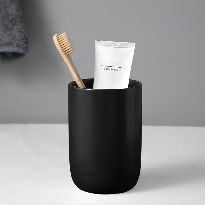Matte Black Toothbrush Holders for Bathrooms by BSDISP