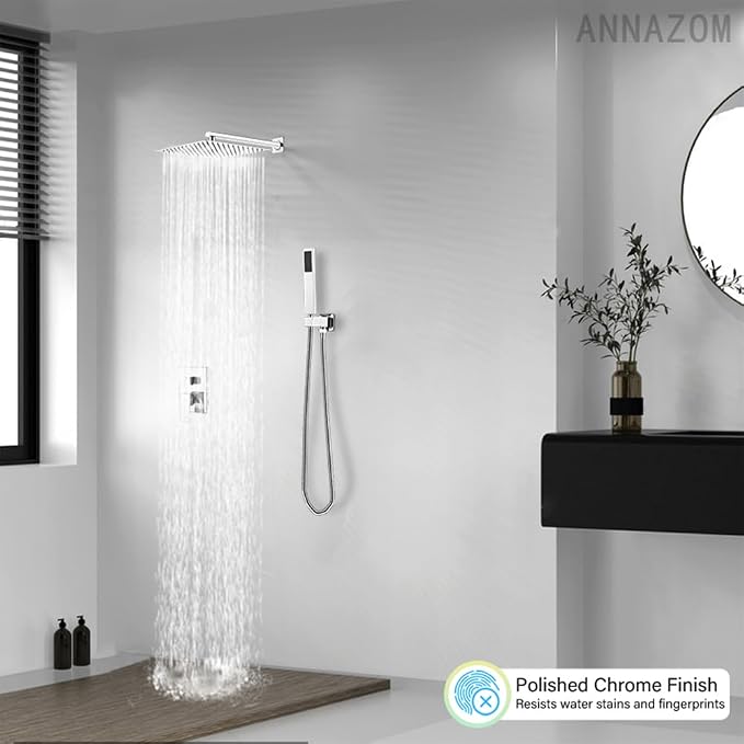 Rain Shower System Set with 10 Inch Large Shower Head High Pressure 2 Function - Image 2