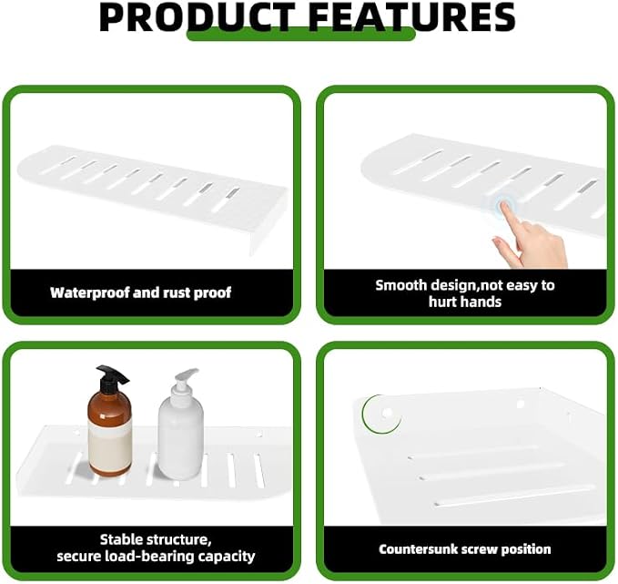 Shower Caddy Hanging, Corner Shelf Bathroom Shelves, Shower Shelf - Image 4