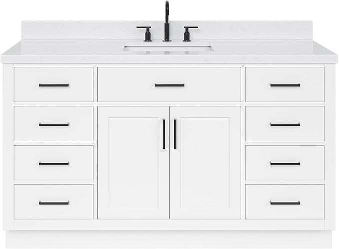 ARIEL Hepburn 60" White Bathroom Vanity - Image 3