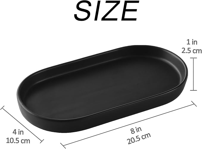 Matte Black Round Soap Dispenser Tray - Image 3