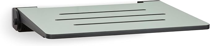 18 inch Silhouette Slimline Folding Wall Mount Shower Bench Seat, Sea Green Seat by Seachrome