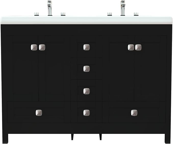 51 inch Bathroom Sink Vanity Combo, Large Freestanding Double Bath Vanity Sink by Buildonely