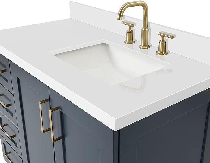 ARIEL Taylor 43 Inch Blue Bathroom Vanity - Image 5