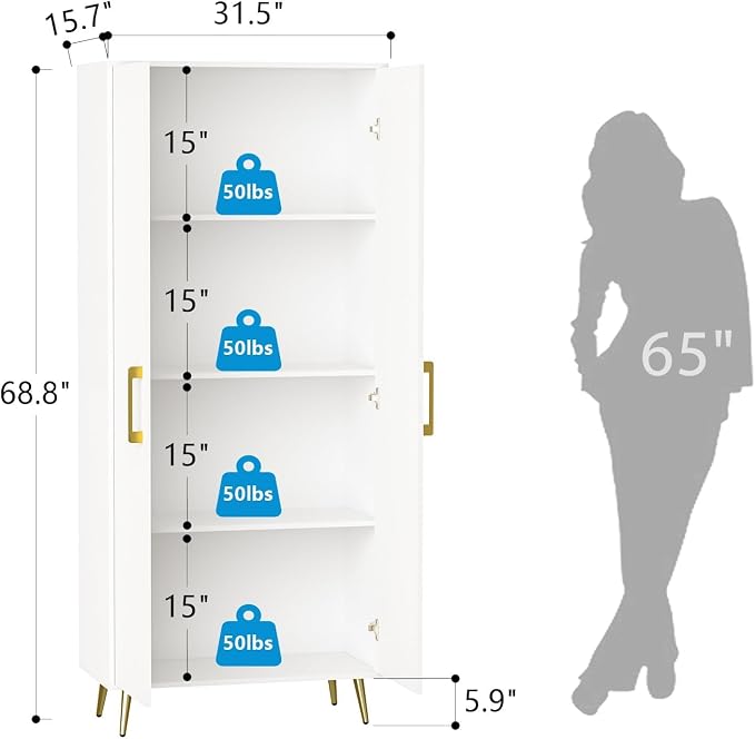 White Storage Cabinet - Image 2