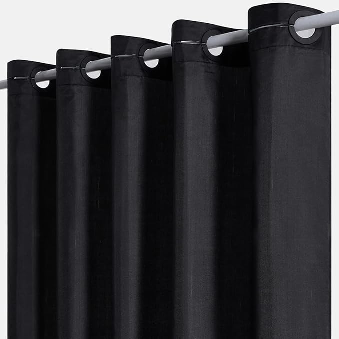 Furlinic No Hook Extra Long Shower Curtain 96 Length, Polyester Cloth Fabric by Furlinic