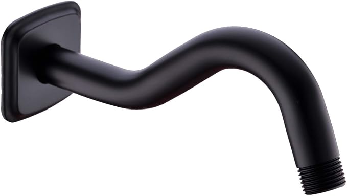 TRUSTMI Curved Shower Arm with Flange, 8-inch S-Shape Stainless Steel Top by TRUSTMI