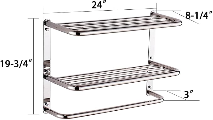 LUANT 24 Inch Bathroom Shelf 3-Tier Wall Mounting Rack - Image 7