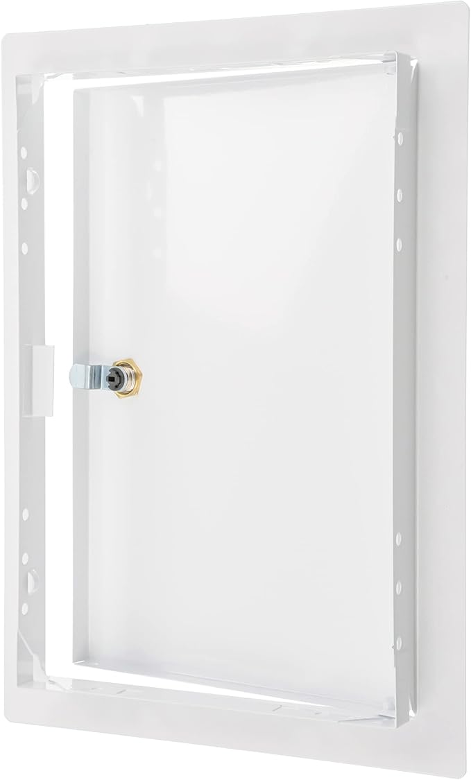 8" x 12" Lockable White Metal Access Panel. Service Shaft Door - Image 5