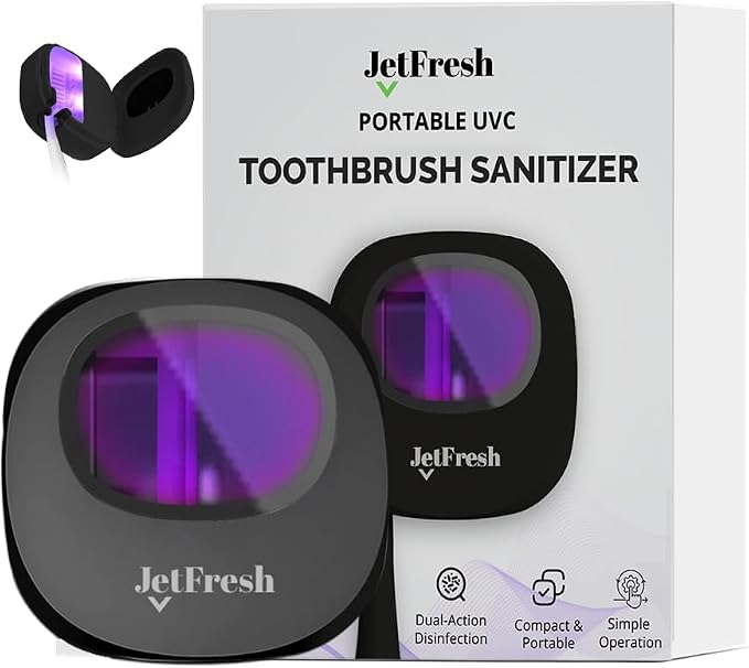 Portable UV Toothbrush Sanitizer Holder & Cleaner by JetFresh