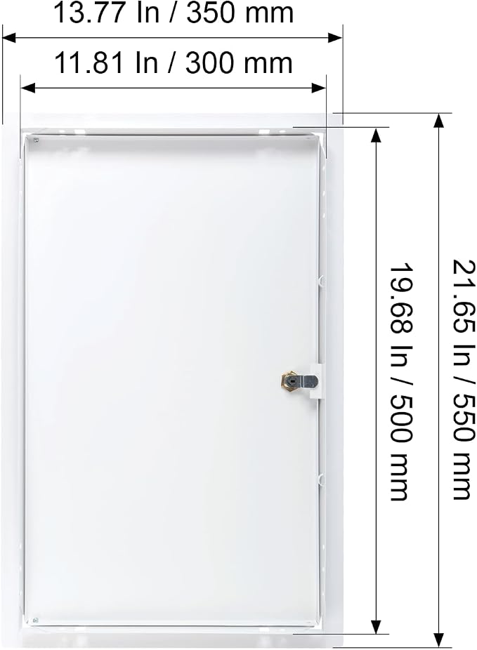 12" x 20" Lockable White Metal Access Panel. Service Shaft Door Panel - Image 5