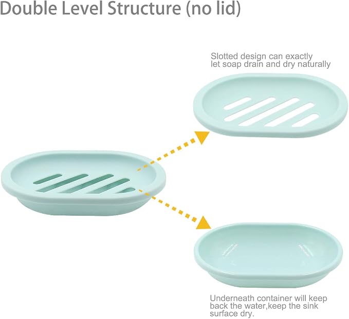 Topsky 2-Pack Soap Dish with Drain, Soap Holder, Soap Saver, Easy Cleaning - Image 3