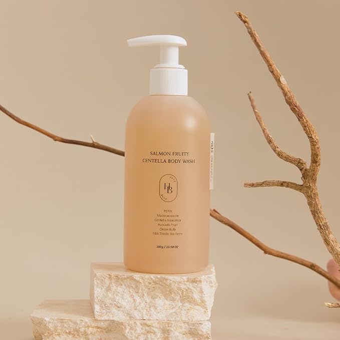 HEVEBLUE Salmon Fruity Centella Body Wash - Image 4