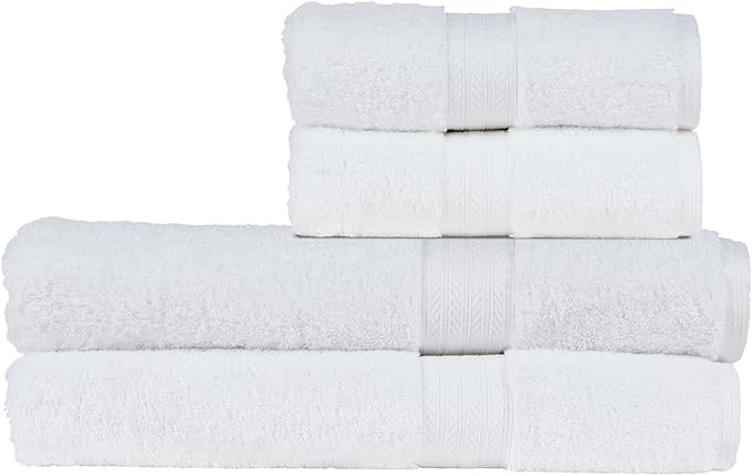Christy Renaissance 4 Piece White Towel Set | 100% Egyptian Cotton | Luxury by Christy
