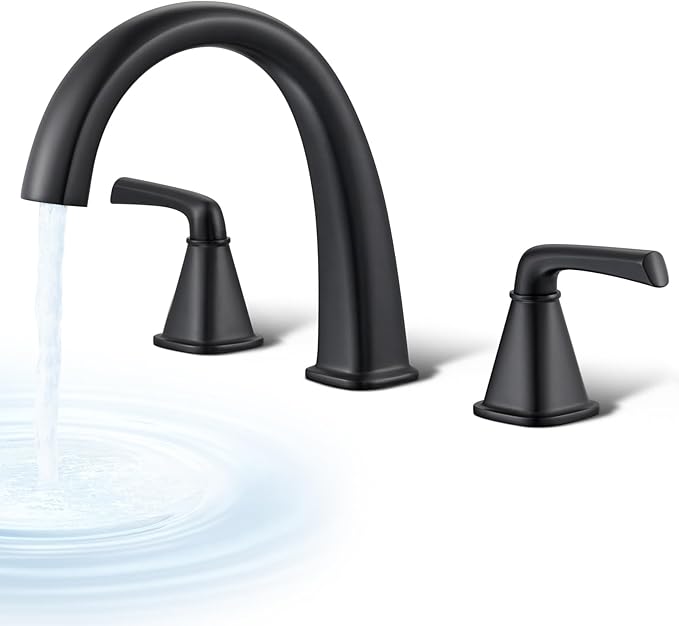 Black Bathtub Faucet Brass Roman Tub Faucet, Gooseneck Tub Filler, Garden Tub by HanallxSanitaryWare