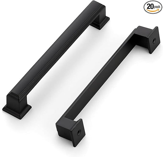 Ravinte Hardware 20 Pack Matte Black Cabinet Pulls, 5 Inch Hole Center Zinc by RavinteHardware