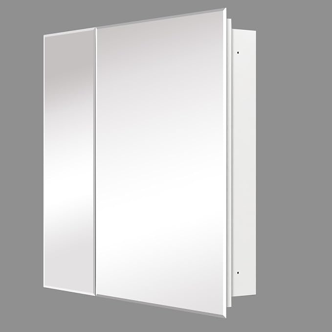 Bathroom Medicine Cabinet with 30x26 in Rectangular Beveled Frameless Mirror by HOME